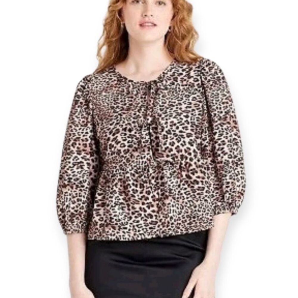 Women's Balloon 3/4 Sleeve Tie-Front
Blouse - A New Day™ new
